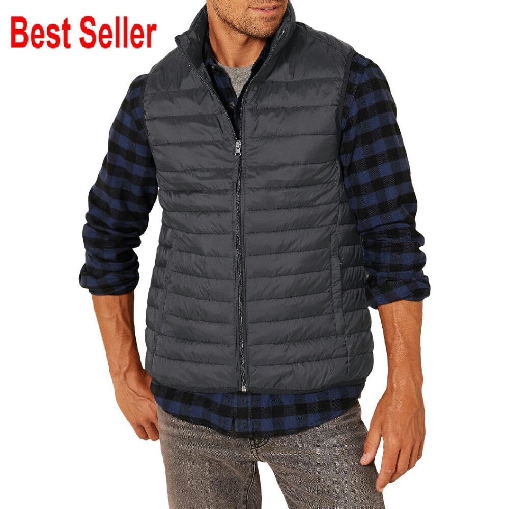 Men's Lightweight Packable Puffer Vest Water-Resistant Quilted Insulated